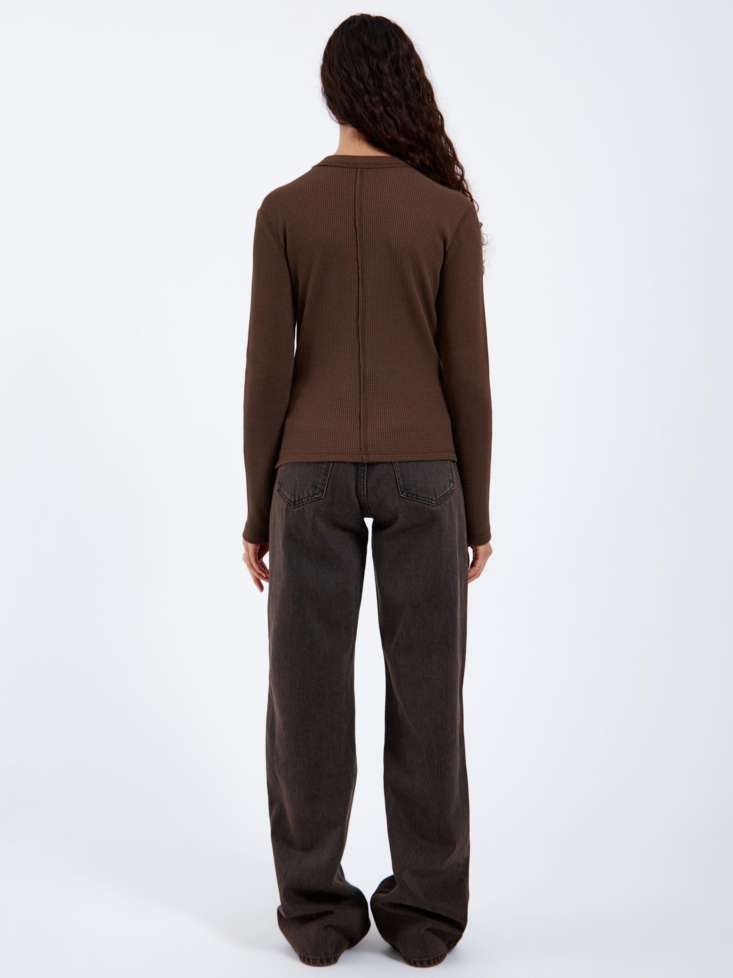 Dr. Denim Top 'Stella Waffle Top' in Brown