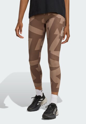 ADIDAS TERREX Skinny Sports trousers in Brown