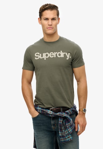 Superdry Shirt 'Core' in Groen: voorkant
