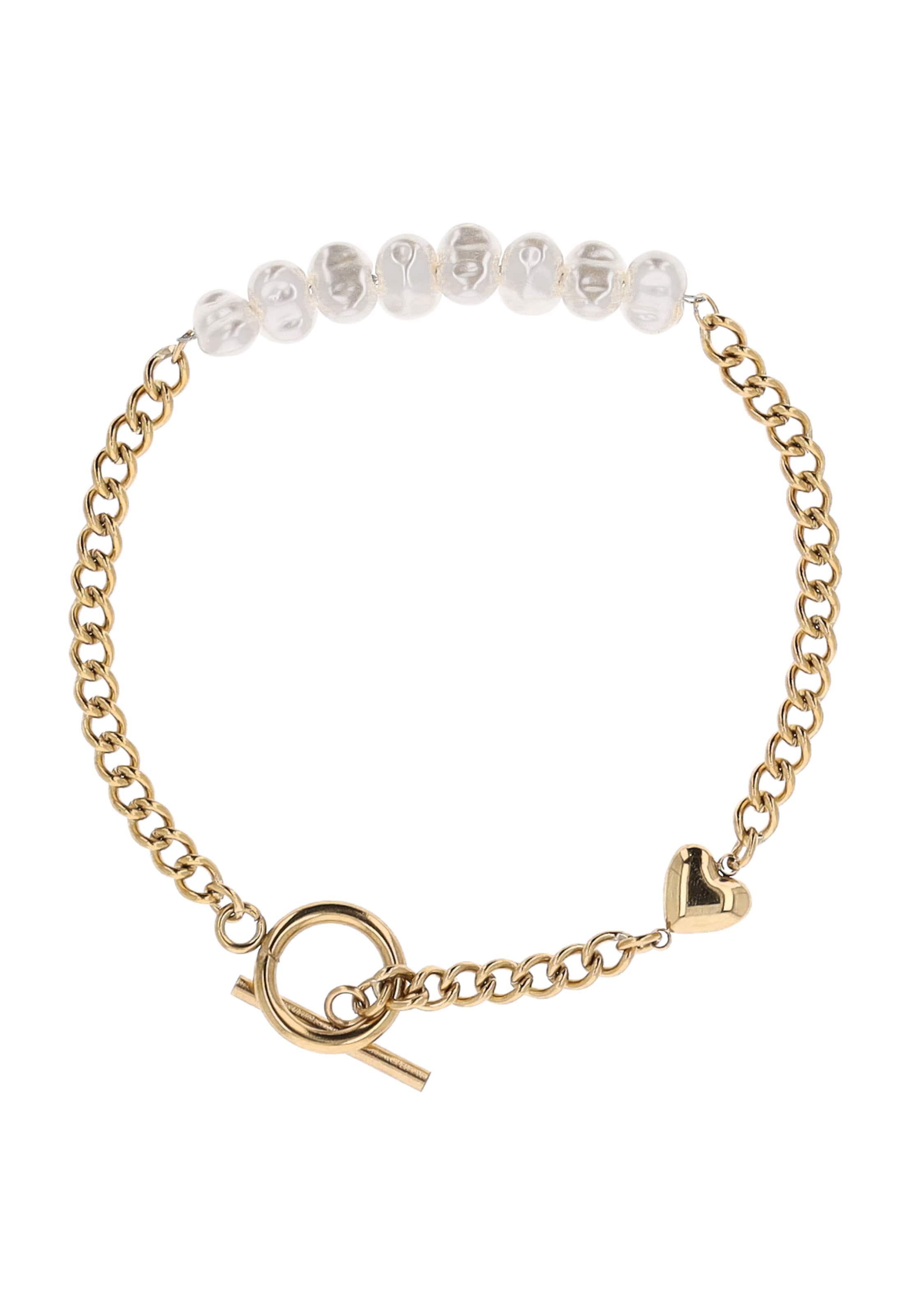 IZIA Bracelet en or / blanc perle, Vue avec produit
