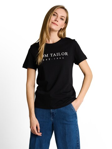 TOM TAILOR Majica | črna barva: sprednja stran