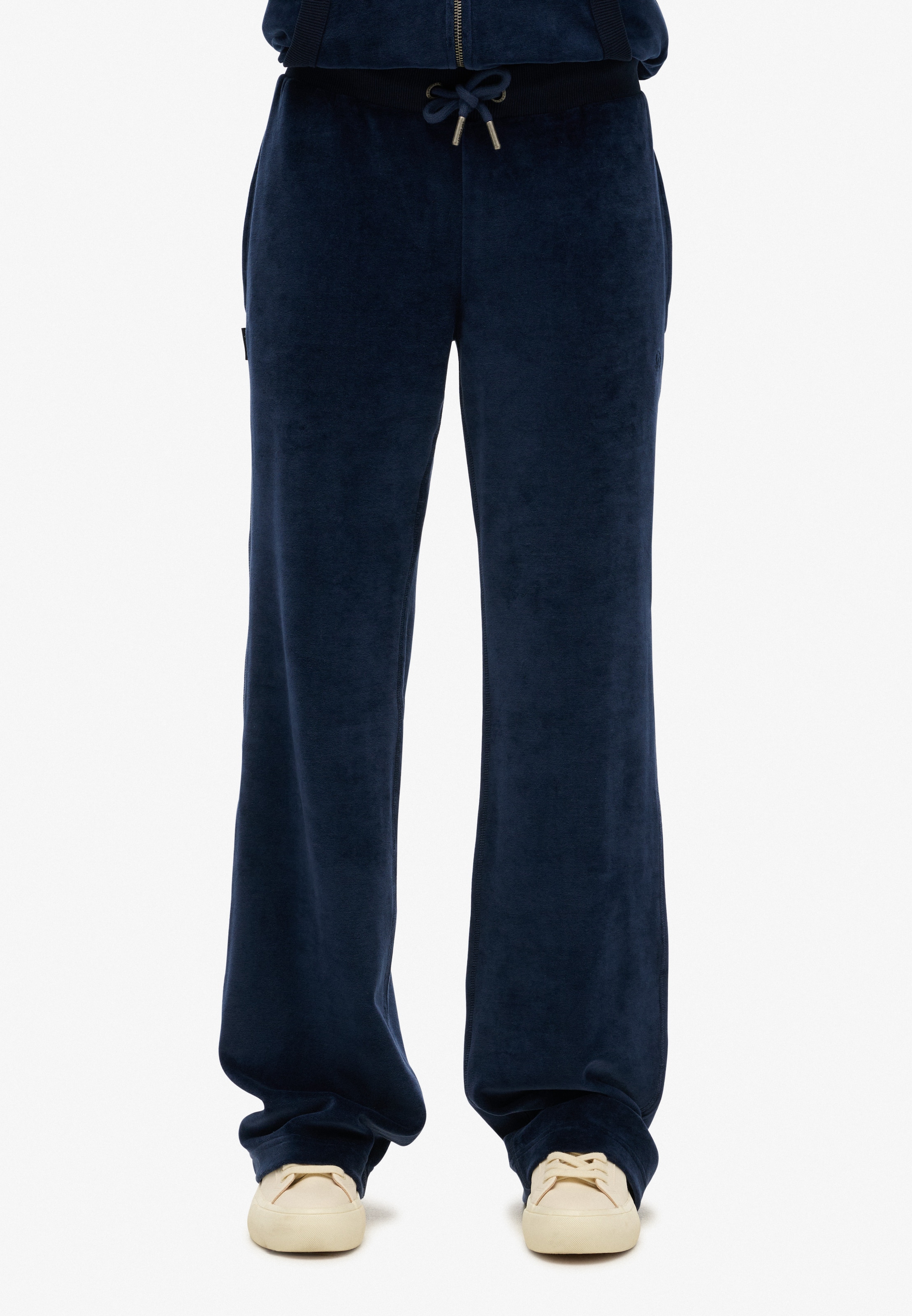 Superdry Wide leg Broek in Blauw: voorkant