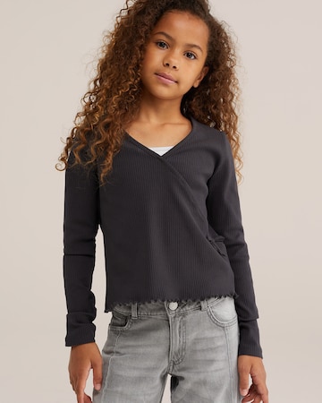 WE Fashion Shirt in Grijs: voorkant