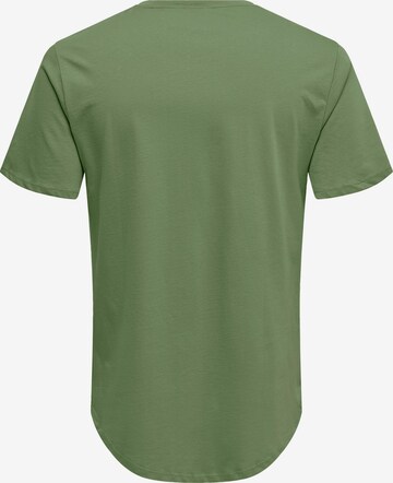 zaļš Only & Sons Standarta piegriezums T-Krekls 'Matt'