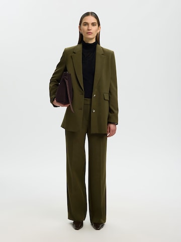 Wide leg Pantaloni con piega frontale 'SLFRita' di SELECTED in verde