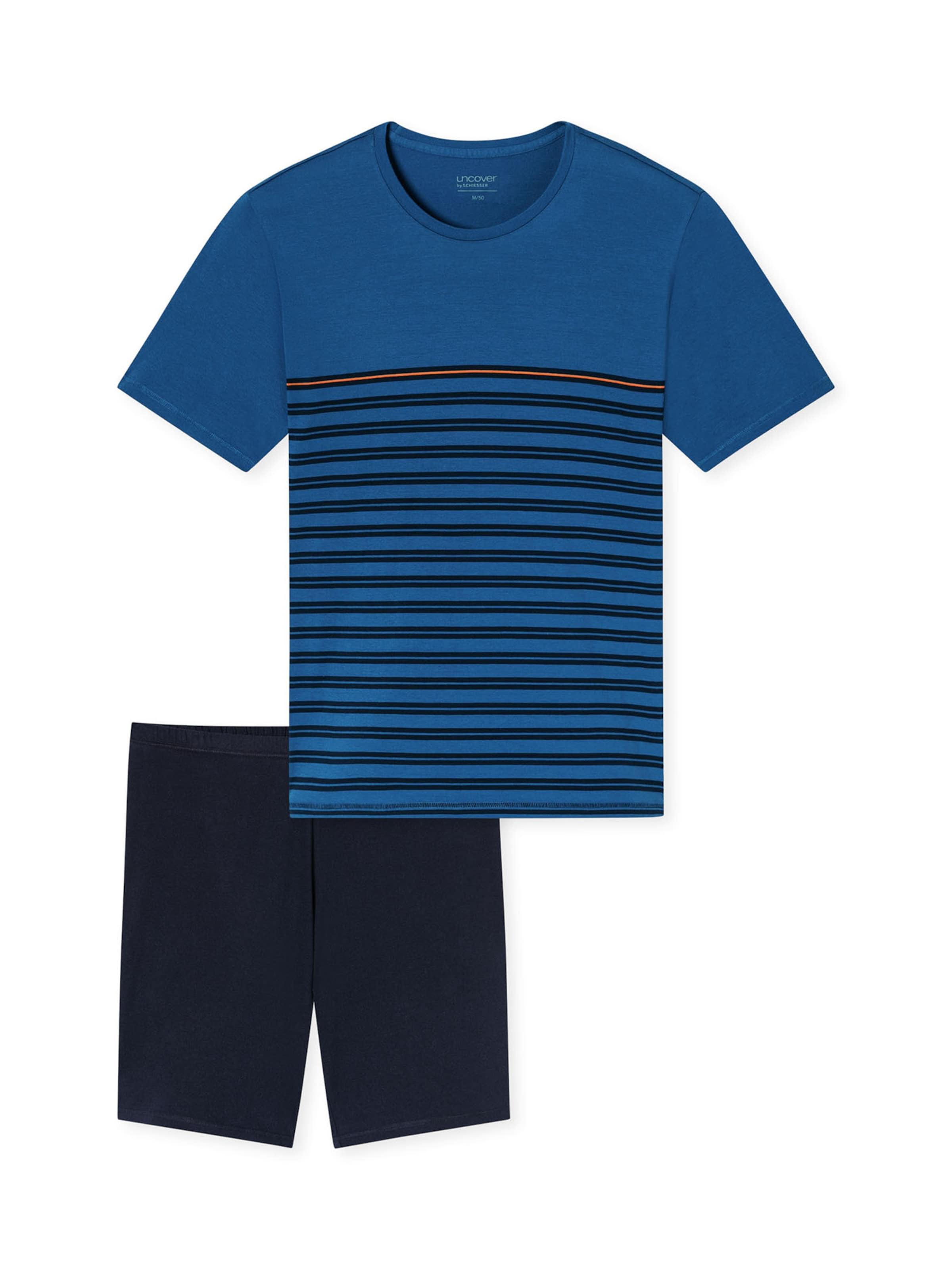 Pyjama court ' Nightwear Shorty ' uncover by SCHIESSER en bleu : devant