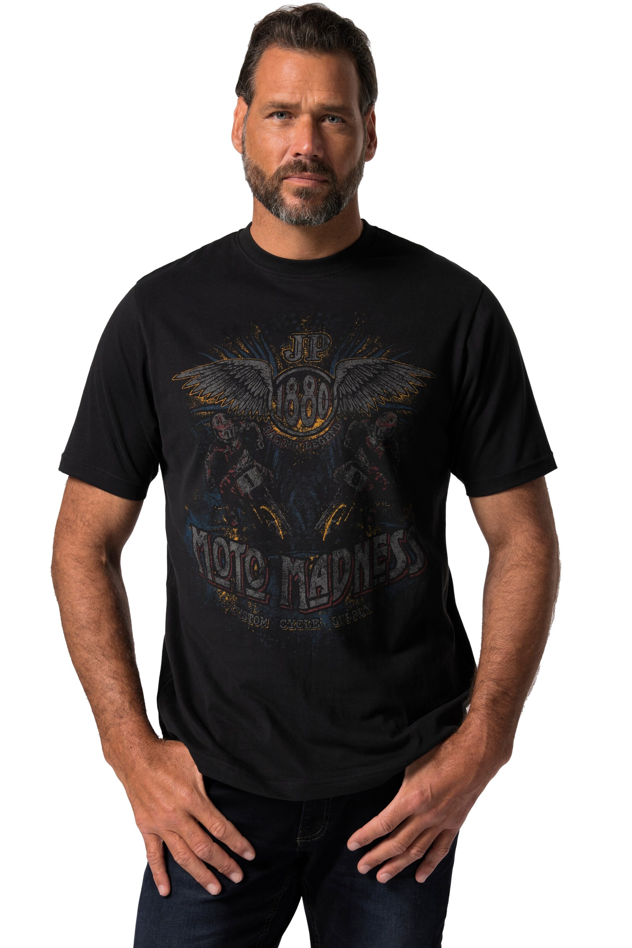 T-Shirt JP1880 en noir : devant