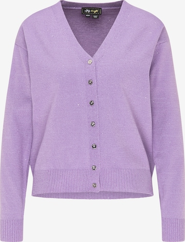 myMo at night Knit Cardigan in Purple: front