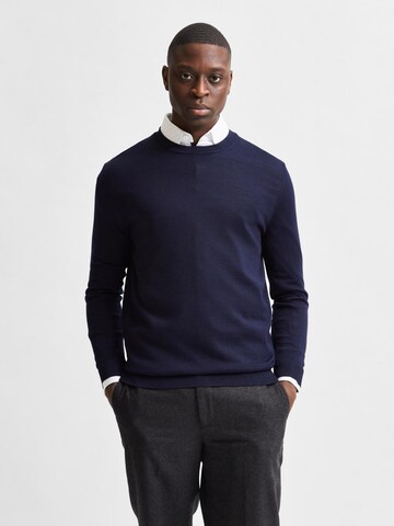 SELECTED HOMME Trui 'Town' in Blauw: voorkant