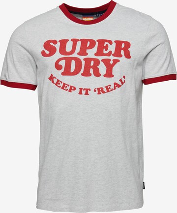 Superdry Shirt 'Vintage Cooper Ringer' in Grijs: voorkant