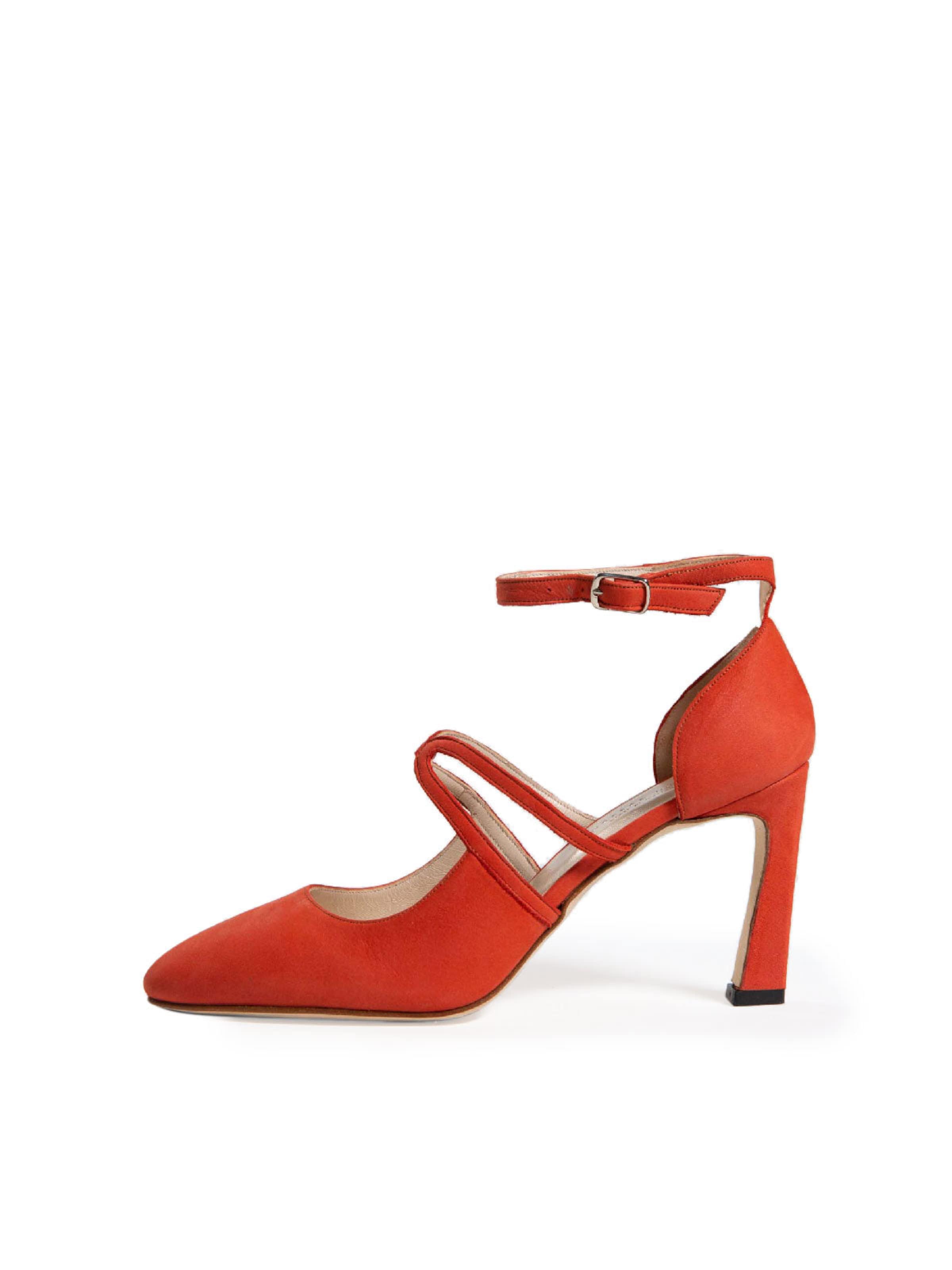 Jerelyn Creado - Zapatos con plataforma 'Jasmine' en rojo: frente