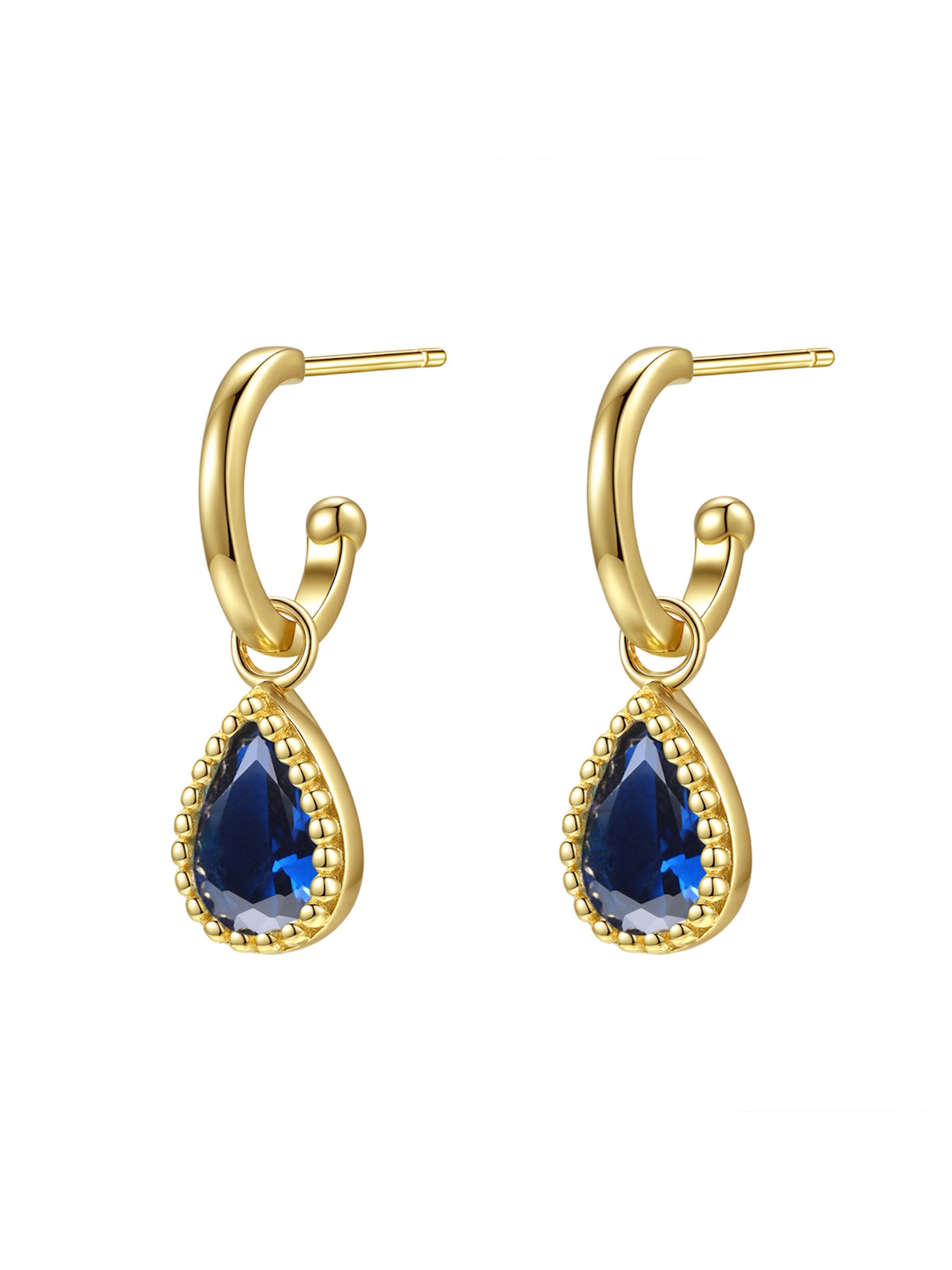 Hey Happiness Oorbellen 'September Birthstone' in Goud: voorkant