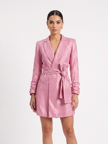 AVENUE N°29 Blazer 'Metallized Linen Blazer Dress With Bow - Pink & Purple' i pink