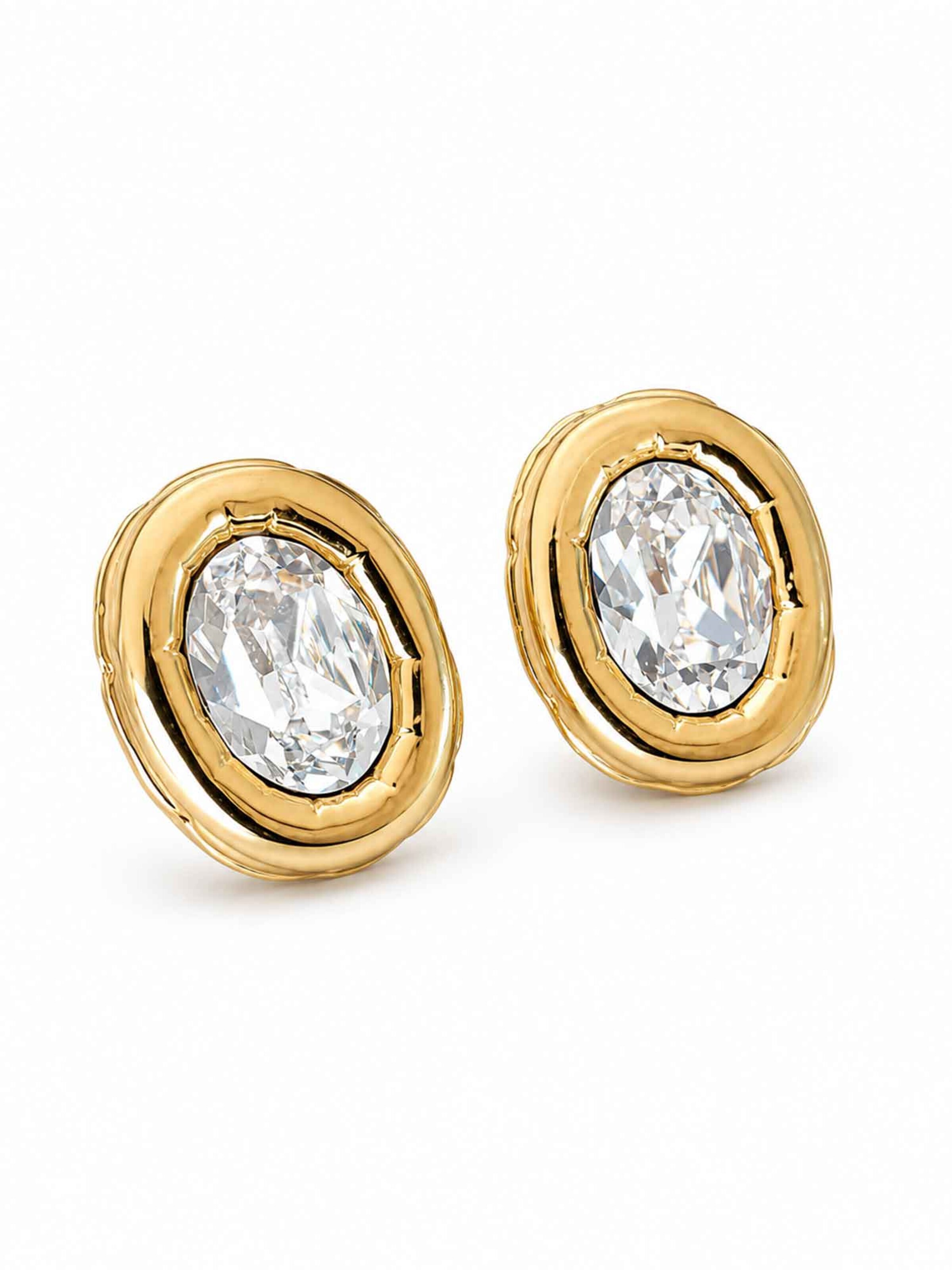 RteRmeNaušnice 'Sparkle Oval Crystal Gold Earrings' - zlatna boja