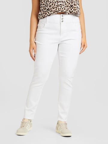 ONLY Carmakoma Skinny Jeans 'ANNA' in White: front