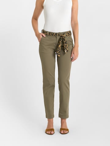 Regular Pantalon chino 'KRISTIN' Le Temps Des Cerises en vert : devant