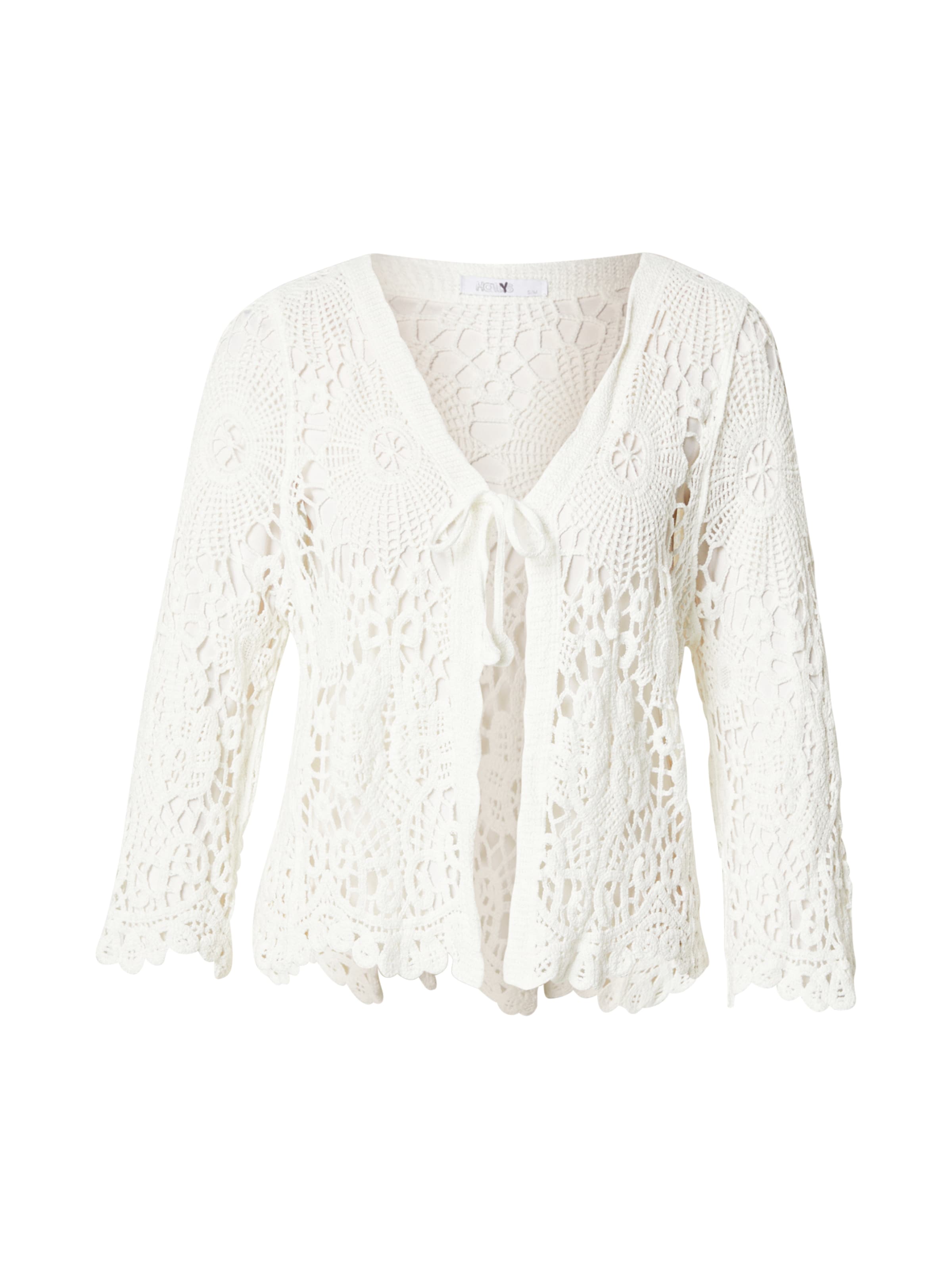 Hailys Πλεκτή ζακέτα 'Co44leen' σε λευκό: μπροστά