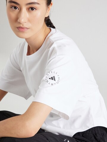 ADIDAS BY STELLA MCCARTNEY Performance Shirt 'Curfed Hem' in White