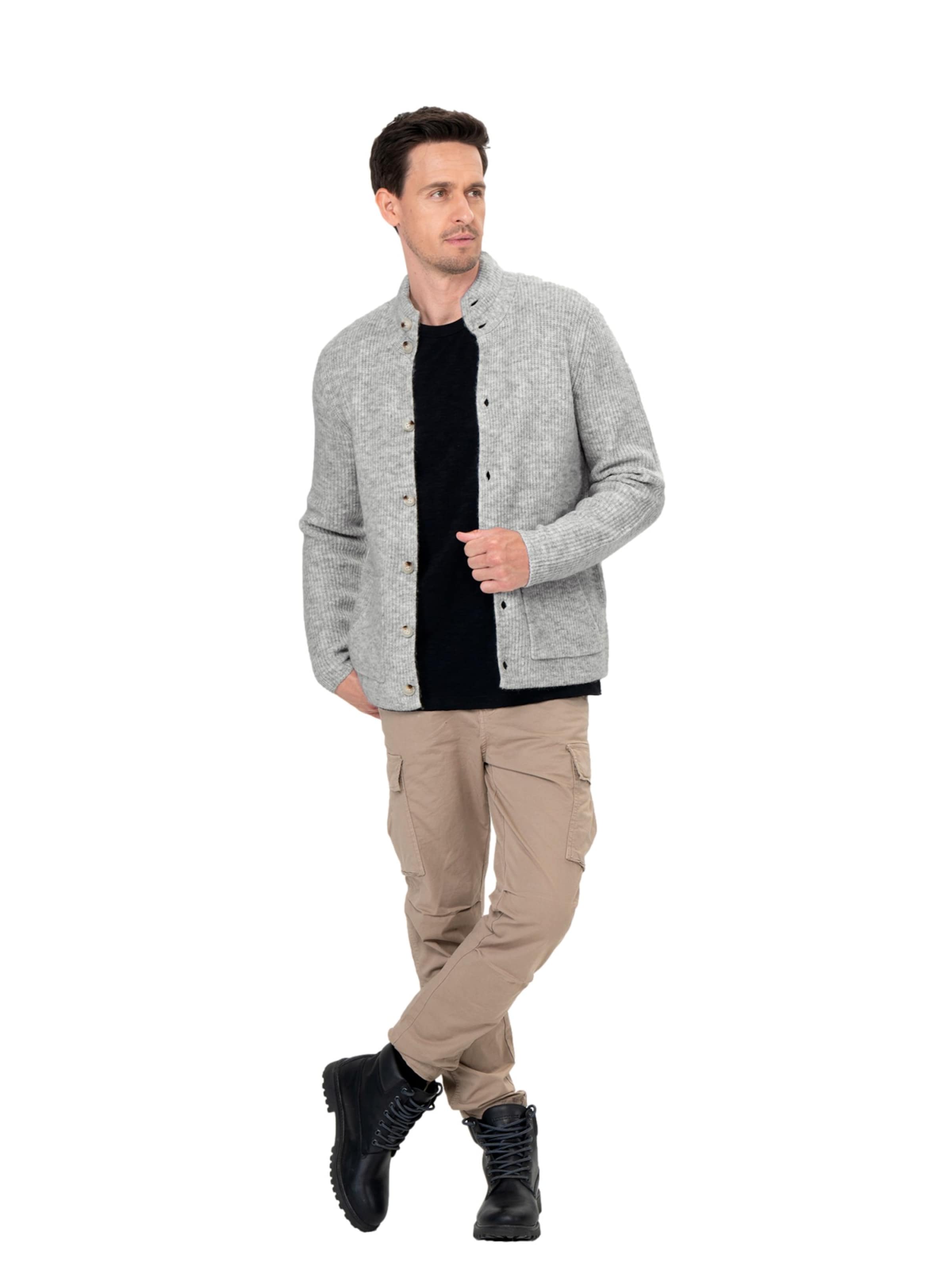 Key Largo Gebreid vest 'KLLUZERN' in Grijs