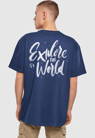 Merchcode Shirt 'Explore The World' in Blue