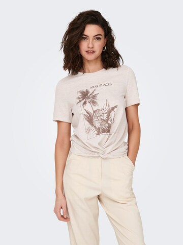 T-shirt 'Carriee' ONLY en beige : devant