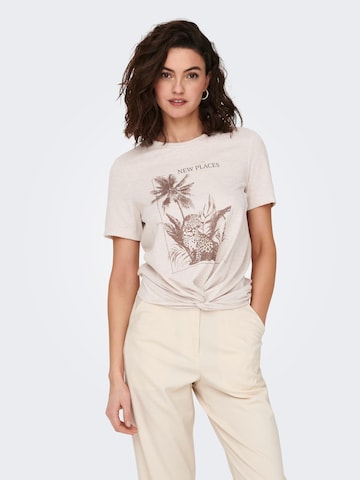 T-shirt 'Carriee' ONLY en beige : devant