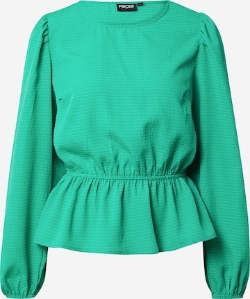 PIECES Блуза 'LIRAS' в зелено: отпред