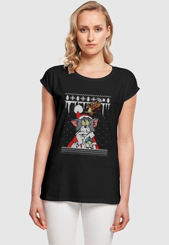 ABSOLUTE CULT Shirt 'Tom And Jerry - Fair Isle' in Black: front