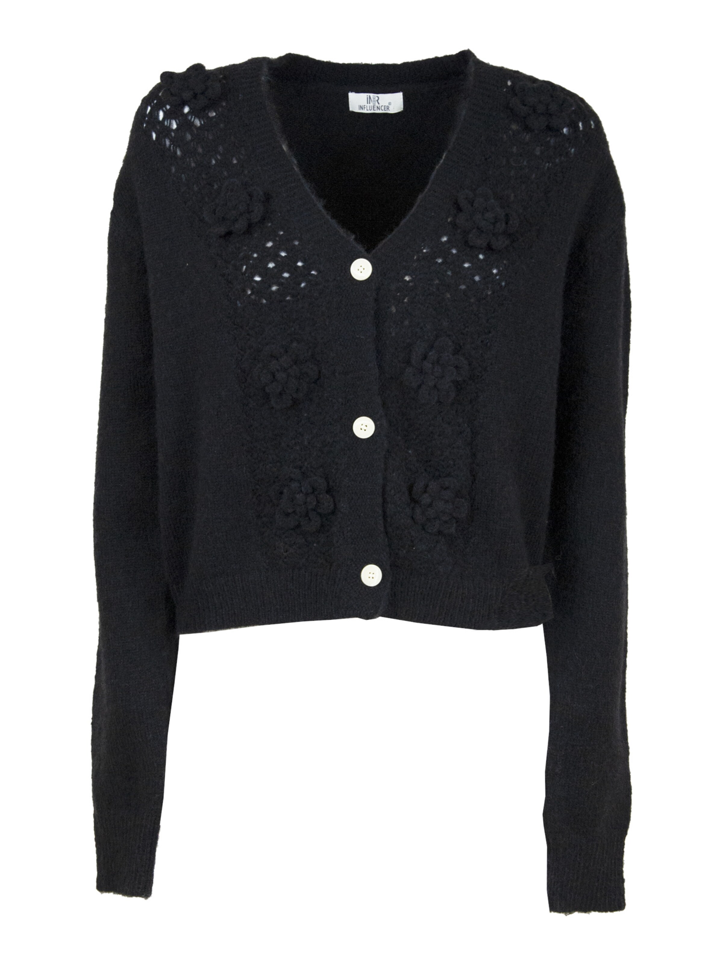 Influencer Pletena jopa | črna barva: sprednja stran