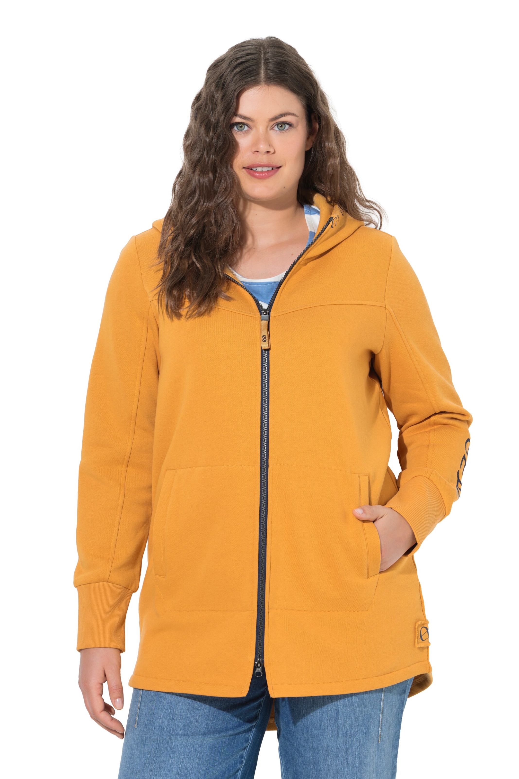 LAURASØN Zip-Up Hoodie in Yellow: front