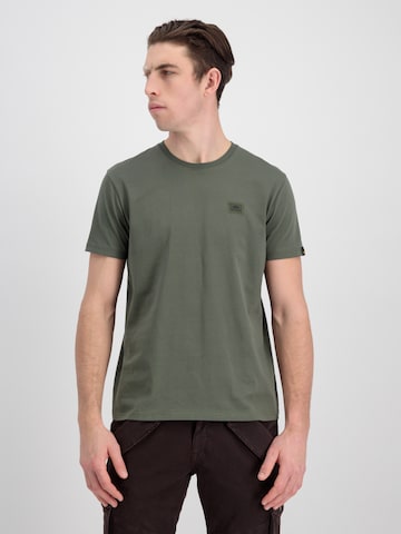 žalia ALPHA INDUSTRIES Marškinėliai: priekis