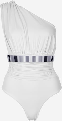 SEA ME SWIM Swimsuit 'MONACO Silver Edition' in White: front