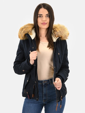 NAVAHOO Winter Parka 'Pearl' in Blue: front