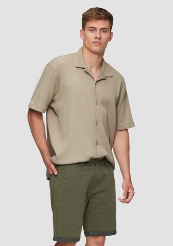QS Comfort fit Overhemd in Beige: voorkant