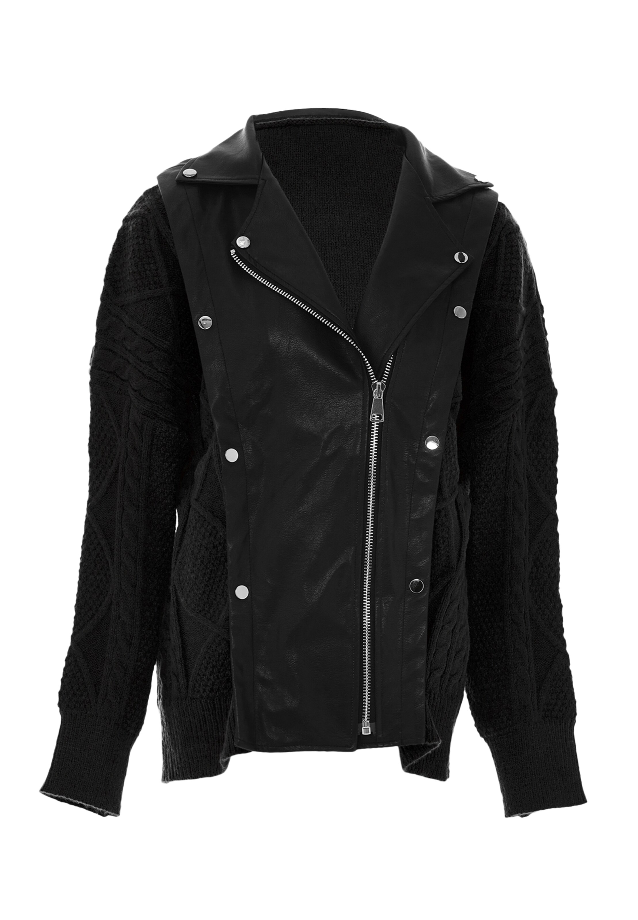 NAEMI Strickjacke in Schwarz: Vorderseite