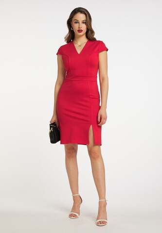 Robe fourreau faina en rouge