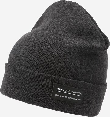 REPLAY Beanie in Grey: front