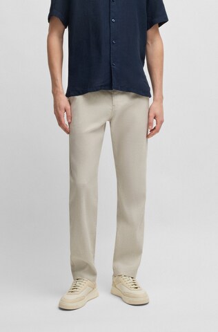 BOSS Regular Broek 'Sanderson-L' in Beige: voorkant