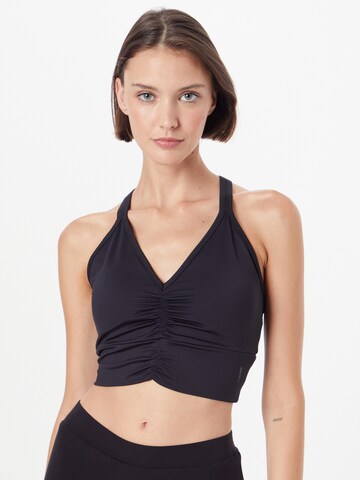 CURARE Yogawear Bustier Sports-BH 'Breath' i svart: forside