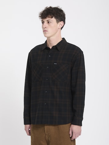 Volcom Comfort fit Button Up Shirt 'Hunkstone' in Brown