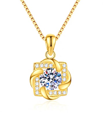 Staufergold Necklace 'Moissanit Halskette „Eleganter Solitär“ 1 ct' in Gold: front