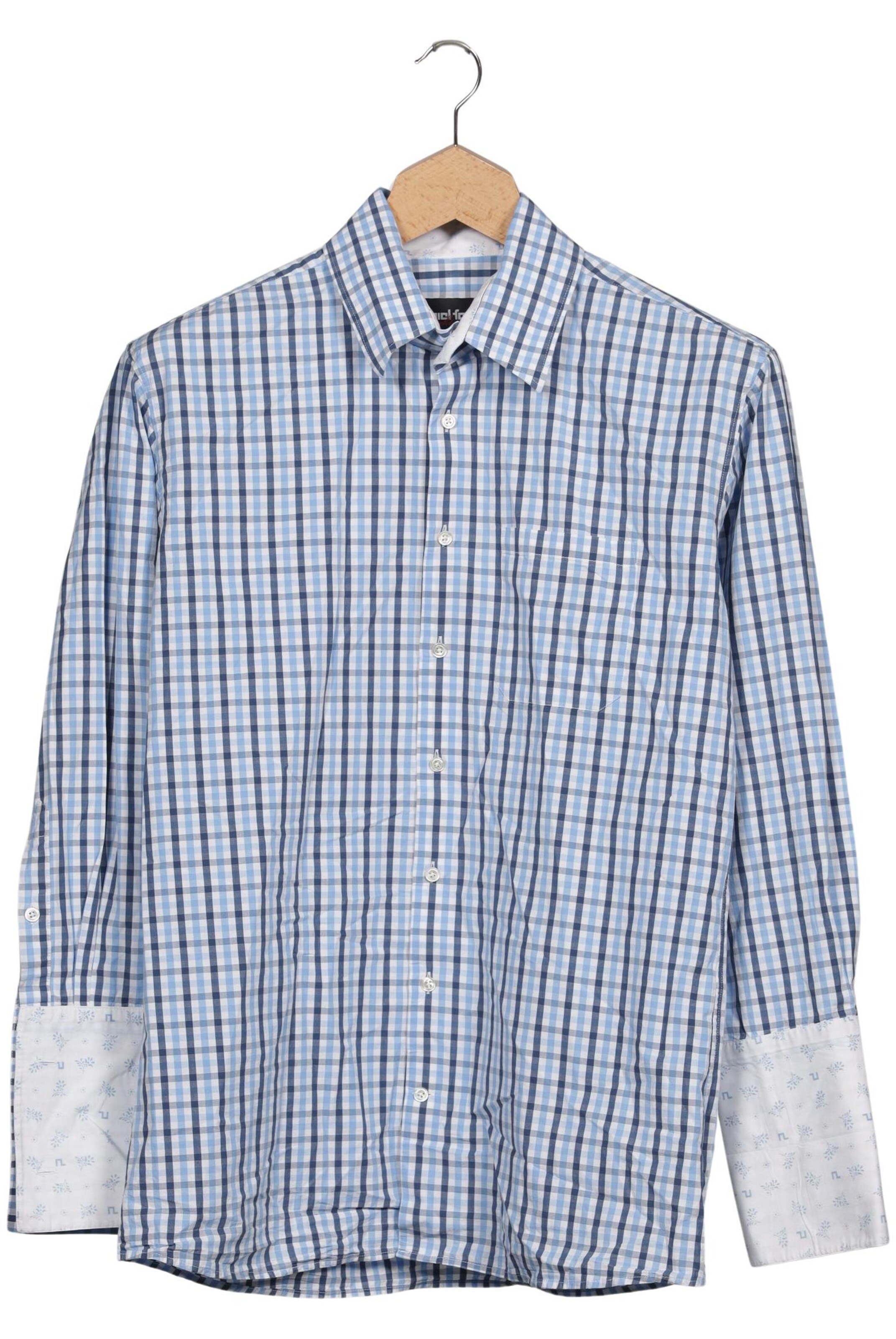 Daniel Fendler Button Up Shirt in XXL in Blue: front