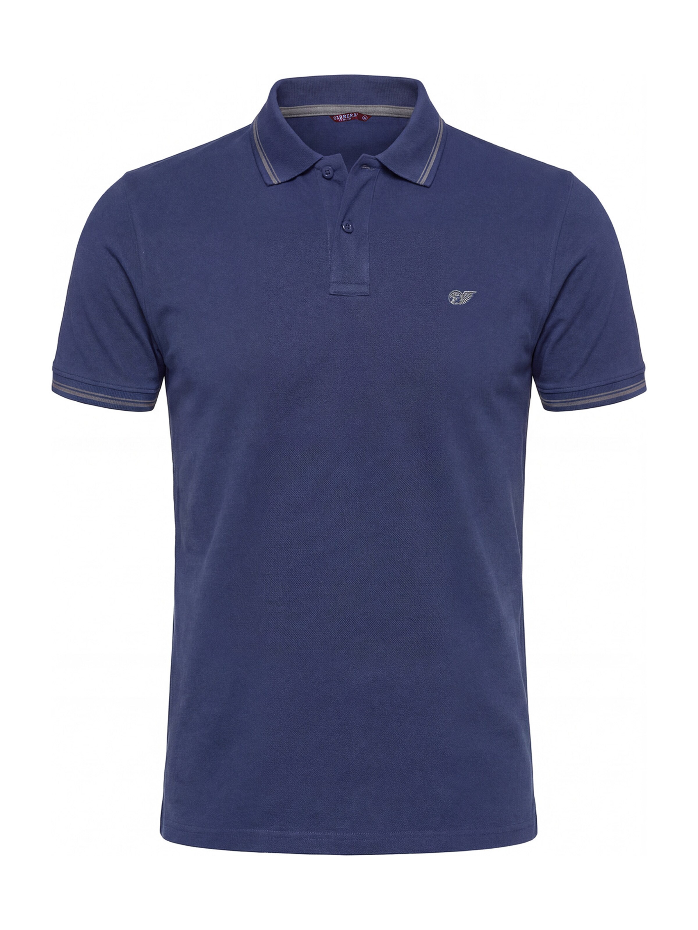 Carrera Jeans Regular Fit Hemd 'Piqué Polo Tipping'‌‌ in Blau: Vorderseite