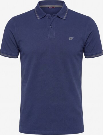 Carrera Jeans Hemd 'Piqué Polo Tipping' in Blau: Vorderseite