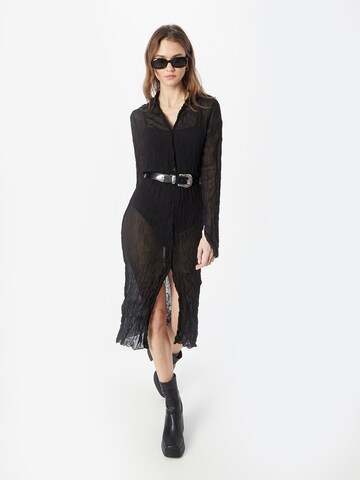 WEEKDAY Shirt Dress 'Crinkle' in Black