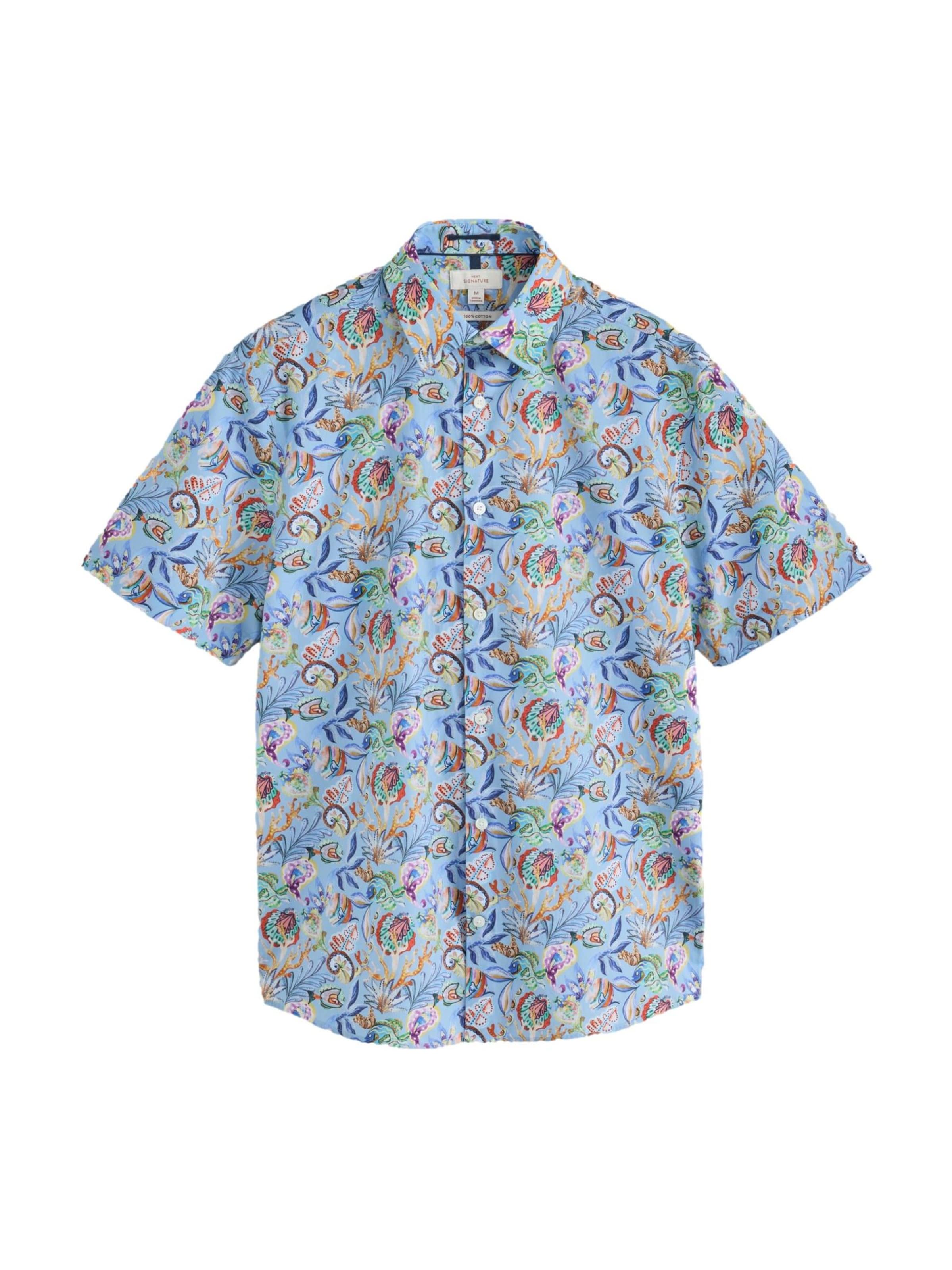 Coupe regular Chemise 'Signature' Next en bleu : devant