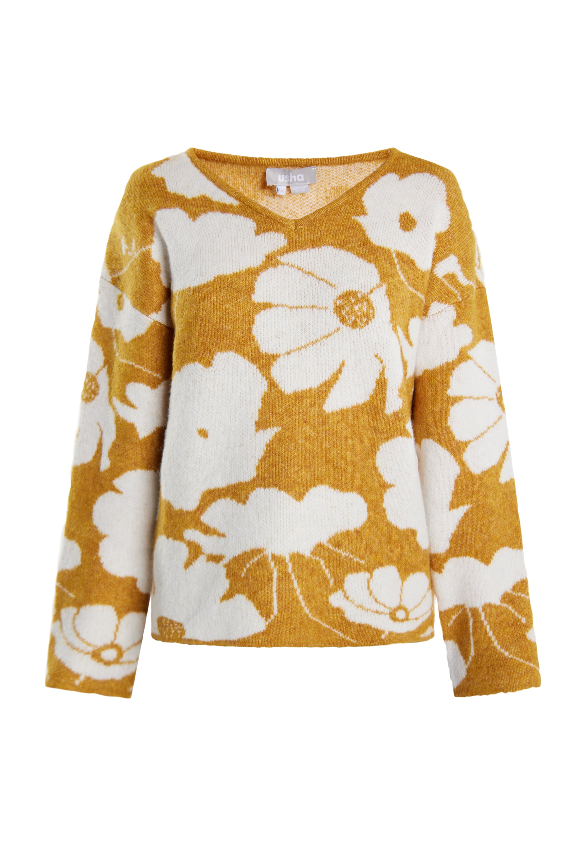 Pulover 'Lurea' de la Usha pe galben: față