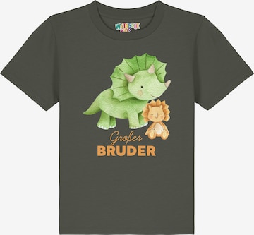 watabout.kids T-Shirt 'Dinosaurier 07 Großer Bruder' in Grün: Vorderseite