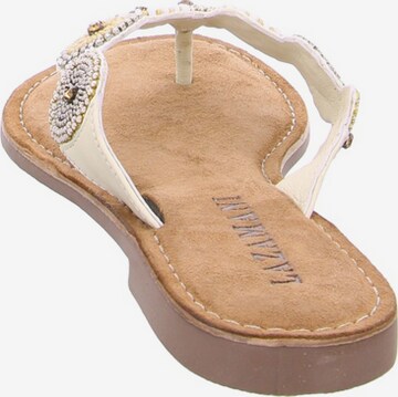 LAZAMANI T-Bar Sandals in Beige