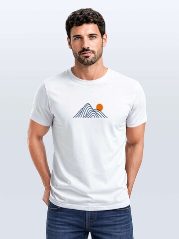 Neverless Shirt 'Lineart Berge' in White